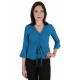JOHN ZACK -Deep Blue Blouse  With Bell Sleeves