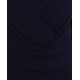 Navy, Short Sleeved, Asymmetric Hem, V-Neck, Slim Fit Mini Dress By John Zack 