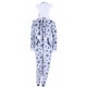 Grey, Stars Design, Hooded, All In One Piece Pyjama, Onesie For Ladies Love To Lounge