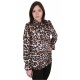 Brown, Leopard Print, Tied Front, Long Sleeved Top, Blouse For Ladies By John Zack