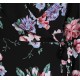 Black, Floral Design, Wrap Front, Frill Detail Midi Dress By John Zack 