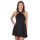 ASOS Czarna sukienka mini, koronkowe wykończenia