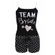 Black, Sleeveless Top &amp; Shorts Pyjama Set For Ladies Hearts Design Love To Lounge