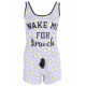 Grey Top &amp; Shorts Pyjama Set For Ladies Fried Eggs Design Love To Lounge