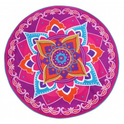 Multicolour, Circular Picnic Rug, Oriental Mandala Design