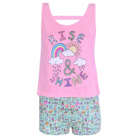 Pijama de color rosa RISE & SHINE