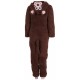 Brown, All In One Piece Pyjama, Hooded Onesie For Ladies Monkey Design
