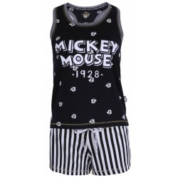 Black/White Top & Shorts Pyjama Set For Ladies Mickey Mouse DISNEY