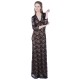 ASOS Czarno-beżowa sukienka maxi z koronki