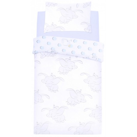 White/Blue Single Reversible Duvet Cover+Pillow Case Bedding Set DUMBO DISNEY