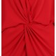 Ladies Red, Plain Design, V-neck, Kimono Sleeves, Elastic Jumpsuit by JOHN ZACK