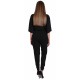 Ladies Black, Plain Design, V-neck, Kimono Sleeves, Elastic Jumpsuit by JOHN ZACK