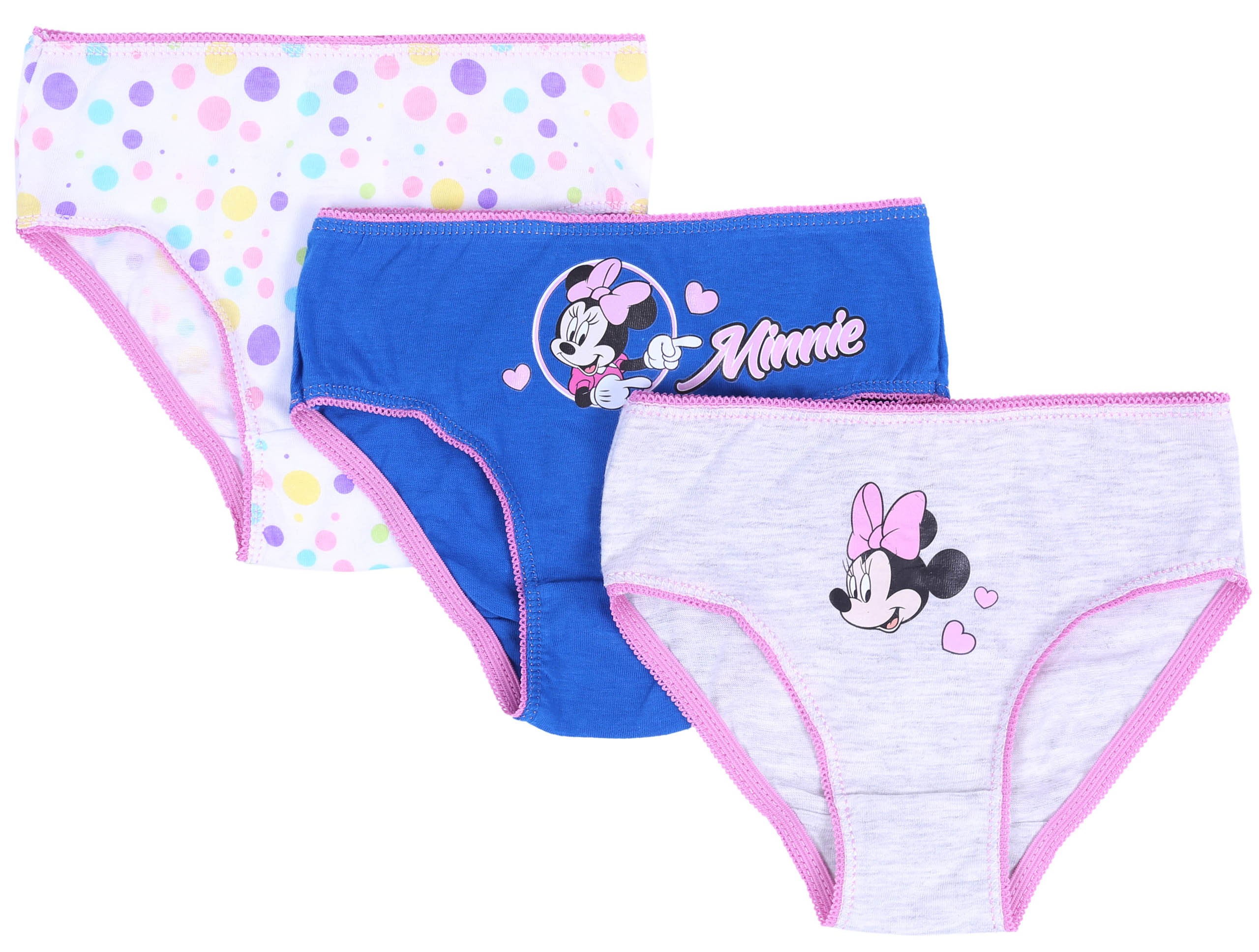 3 x Grey/Blue/Pink Briefs, Underwear For Girls MINNIE MOUSE DISNEY - Sarcia