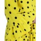 Żółta sukienka w czarne grochy John Zack