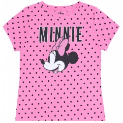 Różowa koszulka, t-shirt w kropki Minnie DISNEY