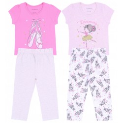2x Różowo-beżowa piżama w baletnice Primark
