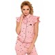 Różowa długa piżama w serduszka PIGEON