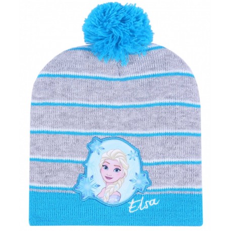Szaro-niebieska, ciepła czapka Elsa Kraina Lodu