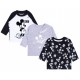 3x Czarno-białe bluzki niemowlęce Mickey DISNEY
