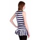 Blue/White, Striped, Sleeveless Top For Ladies JOHN ZACK