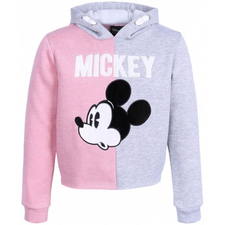 Szaro-różowa bluza z kapturem Mickey Disney