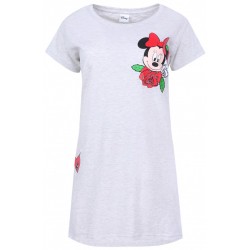 Szary,bawełniany T-shirt na noc Minnie Disney