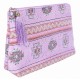 Pink cosmetic bag with patterns