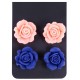 2x Pendientes rosas de color azul y rosa