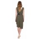 Khaki Asymmetric Sleeveless Mini Dress, V-Neck and Back by John Zack