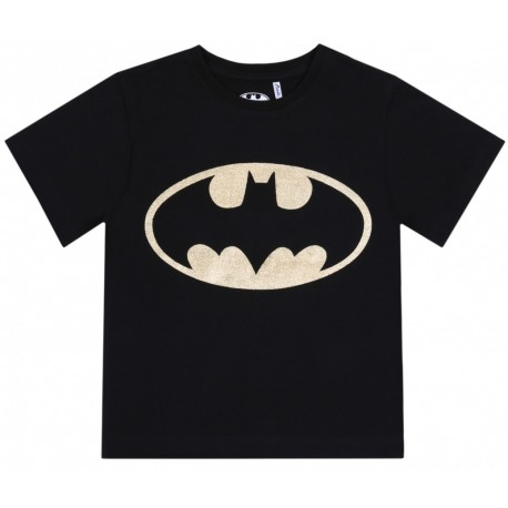 Czarna, chopięca koszulka ze złotym logo BATMAN DC COMICS