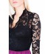 Black/Purple Mini Dress, Lace 3/4 Length Sleeve &amp; Chiffon Skirt by John Zack