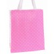 Cotton Pink Beige Polka Dots Shopping Bag