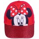 Czerwona czapka dziewczęca z brokatowym daszkiem Myszka Minnie Disney