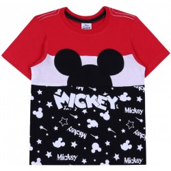 Czerwono-czarny t-shirt chłopięcy Myszka Mickey Disney