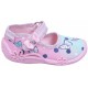 Pink-pfefferminzfarbige Mädchenschuhe, Pantoffeln mit Schmetterlinge, Klettverschluss LILA DRUK