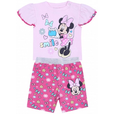 Różowy komplet niemowlęcy bluzeczka+spodenki Myszka Minnie Disney