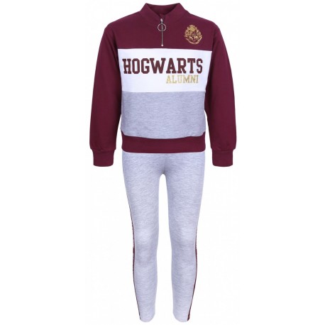 Bordowo-szary, dziewczęcy dres HOGWARTS ALUMNI Harry Potter