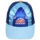 Miętowo-morska dziecięca czapka z daszkiem Rekin