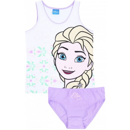 Juego camiseta+bragas de niñas, blanco-violeta, Elsa FROZEN