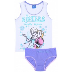 Juego de ropa íntima, niñas, camiseta+bragas, blanco-violeta, Anna y Elsa Sisters FROZEN