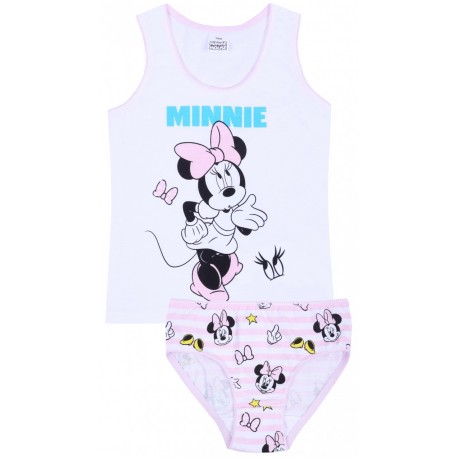 White and pink girls' underwear set undershirt+pants Minnie mouse DISNEY
