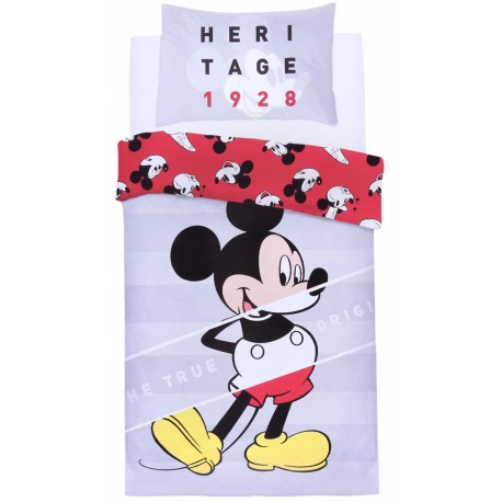 Szaro-czerwona pościel Myszka Mickey Disney 135X200