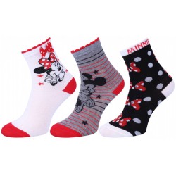 3x weiß-schwarz-graue Socken für Mädchen Minnie Mouse