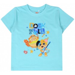 Pfefferminzfarbiges T-Shirt für Jungen  44 Katzen 44 Cats