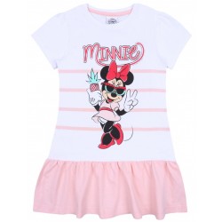 Weiß-aprikosenfarbiges Sommerkleid mit kurzen Ärmeln Minnie Mouse