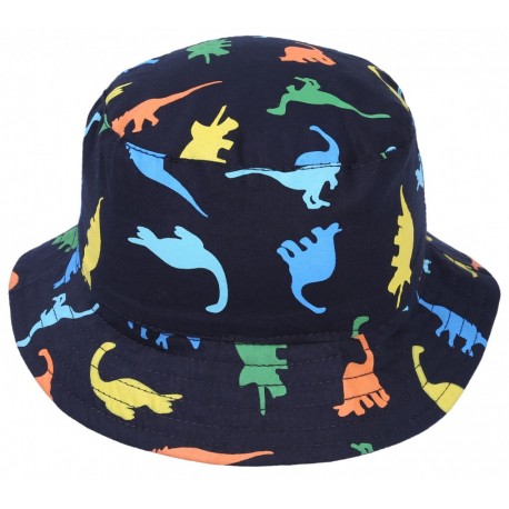 Granatowy kapelusz chłopięcy w dinozaury