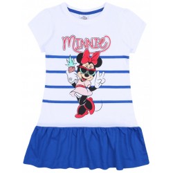 Vestido para niñas, blanco-azul, rayas Minnie Mouse