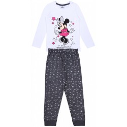 Weiß-graues Mädchen-Pyjama mit langen Ärmeln Minnie Mouse Disney