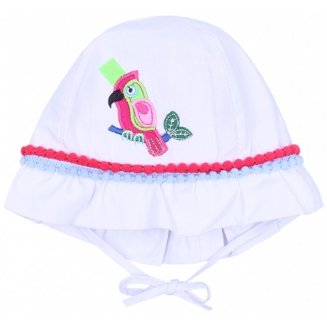 Sombrero para niñas, atado, color blanco