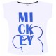 Biały, damski t-shirt z niebieskim nadrukiem MICKEY
